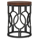 Round End Table Nightstand For Living - Brown / Black by HouseOfZazla