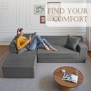 106.5" Convertible L-Shaped Sectional Sofa Bed