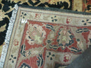 8' X 9' Handmade Pakistan Wool Cotton Rug Peshawar Black Floral Nice