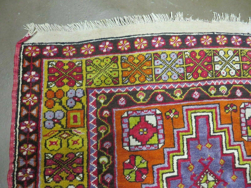 4' X 7' Antique Handmade Turkish Oushak Wool Rug Carpet Red Nice