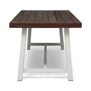 Equilibrium Outdoor Dining Table with Wooden Frame and Slat Top by HouseOfZazla