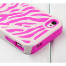 Blue-White Zebra Silicone Armor Case for iPhone 4/4S