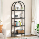 Tall 4 Tier Arched Open Bookshelf Storage Rack - Black by HouseOfZazla
