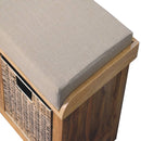Rattan Basket Linen Bench - Brown by Unique Piece Furniture