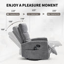 Heat Massage Manual Recliner Chair with Rocker and Swivel in Fabric
