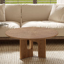 Rustic Ash Wood Veneer Coffee Table