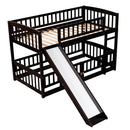 Low Bunk Bed With Slide, Fence And Ladder by HouseOfZazla