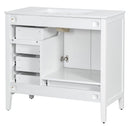 Elegant Vintage Bathroom Vanity With Sink and Soft Closing Drawers by HouseOfZazla