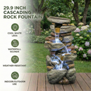 Outdoor Water Fountain Large with LED Light for Patio and Garden
