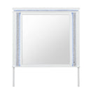 Adalid - Square Shaped Mirror With LED Lighting And Glittered Detailing - White by HouseOfZazla