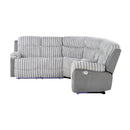 Bruni - Sectional Sofa With LED Lighting And Manual Recline - Gray by Unique Piece Furniture