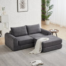 Minimalist Corduroy Sofa Bed with Two Throw Pillows