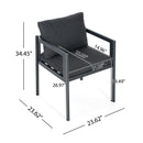 7 Piece Outdoor Dining Set With Table And 6 Chairs - Black / Gray / Teak