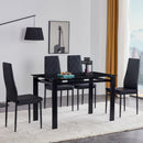 Modern 5 Piece Dining Table Set With Glass Top And Chairs - Black by HouseOfZazla
