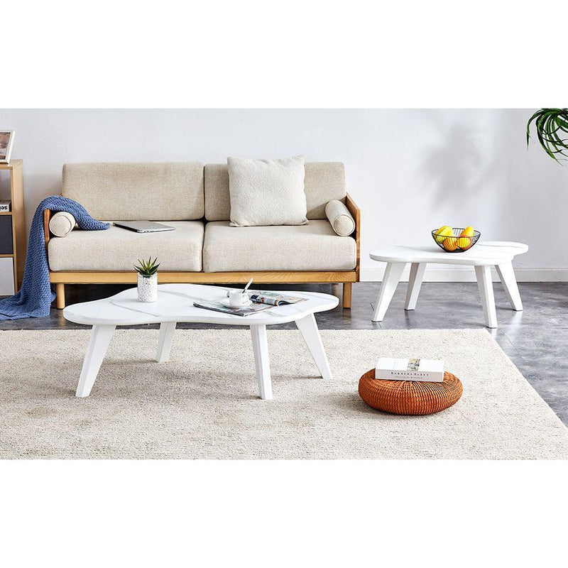 Modern minimalist white table top. Cloud shape gives you a new experience, computer desk. The game table. Suitable for dining and living rooms.