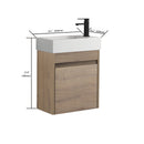 18" Floating Wall-Mounted Bathroom Vanity with White Resin Sink & Soft-Close Cabinet Door