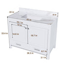 43" Bathroom Vanity, Multi Functional Cabinet With Doors And Drawer - White by Unique Piece Furniture