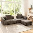 122" Modern L-Shaped Sectional Sofa with High-Density Foam and Chaise Lounge by HouseOfZazla