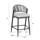 Outdoor 26" Counter Height Metal Frame Counter Stools With Scallop Shaped Backrest & Water Resistant Cushions by HouseOfZazla