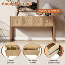 Geometric Carved Console Table With 3 Soft Close Drawers by HouseOfZazla