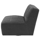 Manhattan - Swivel Tufted Chair Armless Accent Chair, 360 Degree Swivel Base - Charcoal