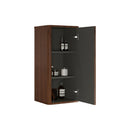 Striped Walnut Bathroom Floating Side Cabinet, Wall-Mounted Storage Cabinet For Small Spaces - Walnut by HouseOfZazla
