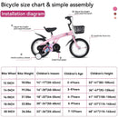 Fkznpj - 16" Sporty Kids Bike With Training Wheels And Stand Adjustable Saddle Suitable For Boys And Girls Aged 4 - 8 Years Tall Height 41 - 46" Available In A Variety Of Colors by HouseOfZazla