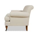 Alana 38' Lawson Accent Arm Chair Metal Casters, Light Beige Linen