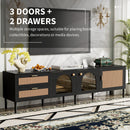 TV Stand With App-Controlled LED Lights, 2 Drawers & Door Storage by HouseOfZazla