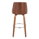 Gianna - Mid Century Modern Fixed Height Barstool With Swivel With Round Footrest (Set of 2) by HouseOfZazla