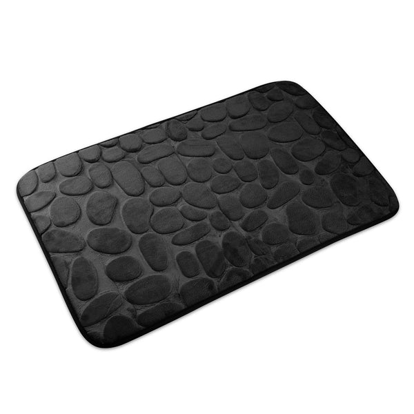 2 Pcs/Set Bathroom Rugs Luxury Flannel Non-Slip Bathroom Rugs Set Soft Pebbles Shower Absorbent Carpet U-Shaped Toilet Mat Washable for Bathroom Entra, photo 2 of 8