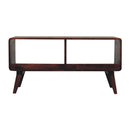 Solid Wood Curved Chestnut Media Unit