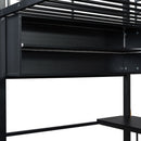 Loft Bed With LED Desk And 4 Storage Shelves by Unique Piece Furniture