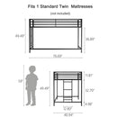 Adam - Twin Loft Bunk - Black by HouseOfZazla