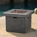 Anchorage Wood Square Fire Pit 40,000 BTU - Gray