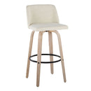 Toriano - Contemporary Fixed Height Barstool Swivel And Round Footrest (Set of 2) by HouseOfZazla
