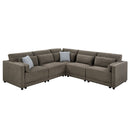 Rylie - Modular Armless Chair With Pillow - Brown Linen