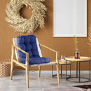 2Pcs Waterproof Rocking Chair Cushion Upper And Lower Back And Seat Sets with Non-Slip Ties Oxford Cloth Surface Polyester Filling Comfortable for Ind