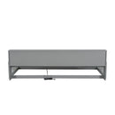 Twin Long Floor Bed With Storage Cabinets And USB Ports - Gray by HouseOfZazla