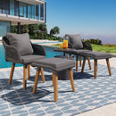 5 Pieces Patio Furniture Chair Sets, Patio Conversation Set With Wicker Cool Bar Table, Ottomans,Outdoor Furniture Bistro Sets for Porch,Backyard,Balcony,Poolside Grey