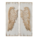Feather Wing Wall Panels With Distressed, Rectangle Hanging Wall Art (Set of 2) - Multicolor by Unique Piece Furniture