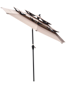 9Ft 3-Tiers Outdoor Patio Umbrella with Crank and tilt and Wind Vents for Garden Deck Backyard Pool Shade Outside Deck Swimming Pool