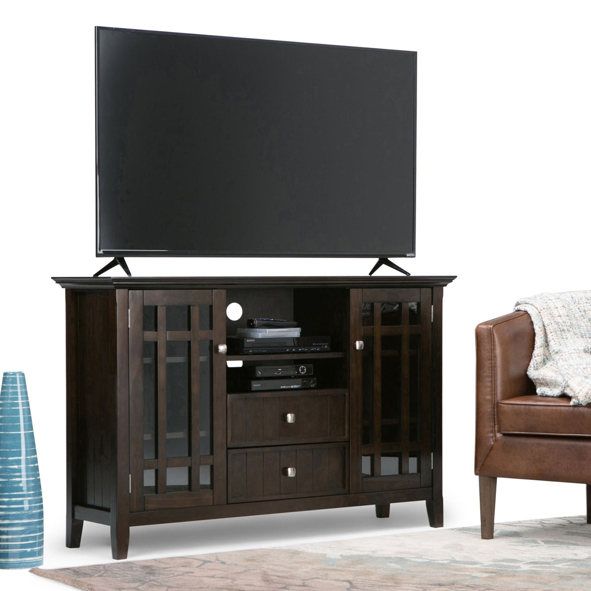 Bedford - Handcrafted Tall TV Media Stand, photo 13 of 18