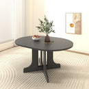 Dining Table For Farmhouse Kitchen Expandable Oval Table Top With Removable Leaf Trestle X Shaped Base - Black by Unique Piece Furniture