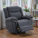 Domana - Polished Microfiber Power Nirion Recliner With Lift Heating Massage Chair - Dark Blue by HouseOfZazla