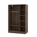 3-Door Shutter Wardrobe with shelves, Wulnut