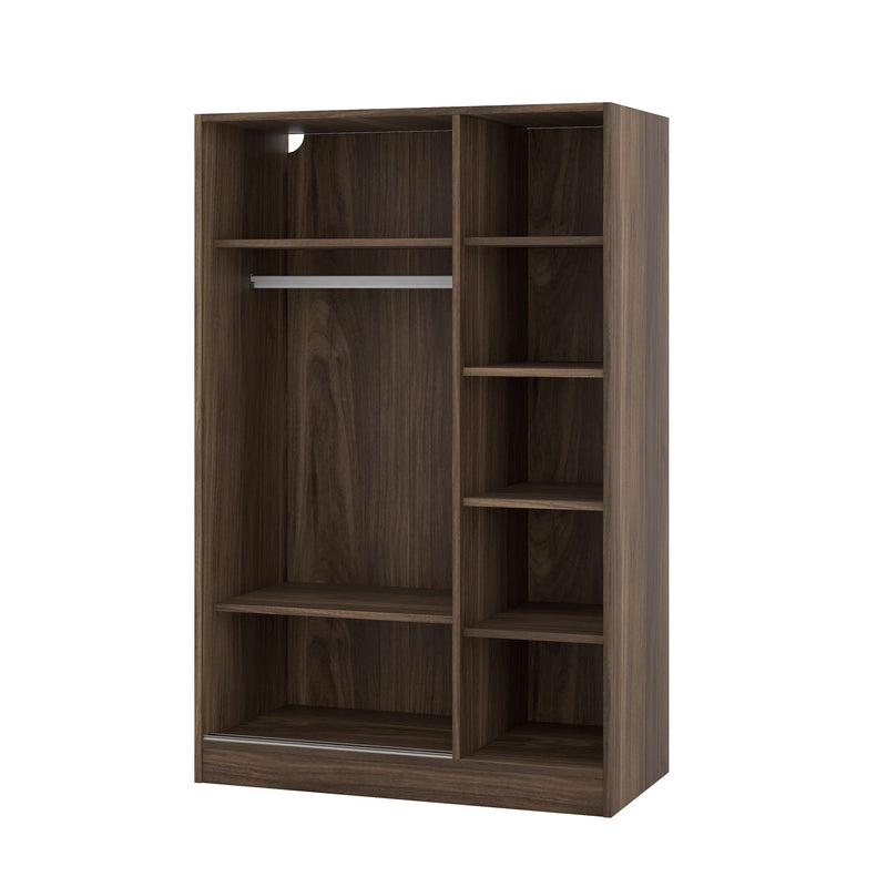3-Door Shutter Wardrobe with shelves, Wulnut