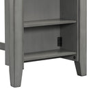 5-piece Counter Height Dining Table Set with Built-in Storage Shelves,Grey(OLD SKU W504S00143)