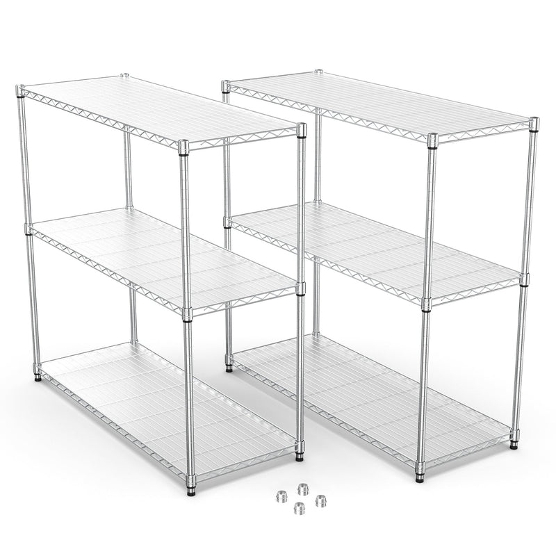 2 Pack 3 Tier Shelf Wire Shelving Unit
