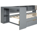 Upholstered Headboard Platform Bed With Storage Shelves, Drawers, Charging Station by Unique Piece Furniture